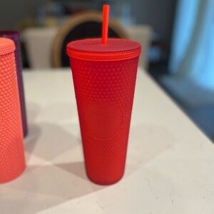Matte red Starbucks tumbler